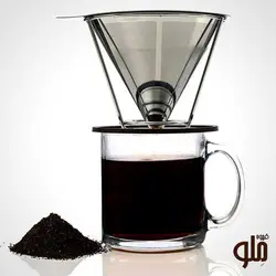 قهوه ساز فیلتری v60 استیل پایه دار(۲نفره)