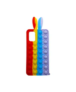 قاب سیلیکونی پاک کنی طرح پاپیت فیجت رنگین کمانی پوکو Poco M3