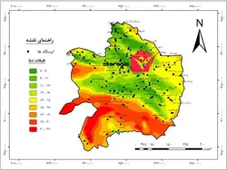 نقشه طبقات دما استان خراسان رضوی خروجی gis با کیفیت بالا