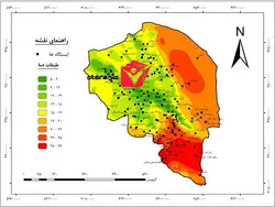 دانلود نقشه طبقات دما استان کرمان خروجی gis با کیفیت بالا