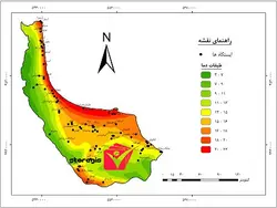 دانلود نقشه طبقات دما استان گیلان خروجی gis با کیفیت بالا