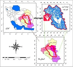 دانلود نقشه موقعیت جغرافیایی حوضه آبریز کویر لوت