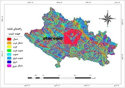 دانلود نقشه جهت شیب استان لرستان خروجی GIS با کیفیت بالا
