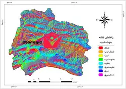 نقشه جهت شیب استان خراسان شمالی خروجی gis با کیفیت بالا