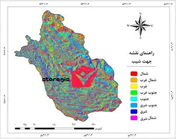 دانلود نقشه جهت شیب استان فارس خروجی GIS با کیفیت بالا