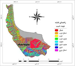 دانلود نقشه جهت شیب استان گیلان خروجی GIS با کیفیت بالا