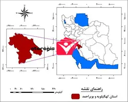 دانلود نقشه موقعیت جغرافیایی استان کهگیلویه و بویراحمد