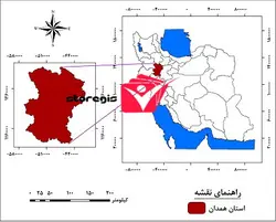دانلود نقشه موقعیت جغرافیایی استان همدان