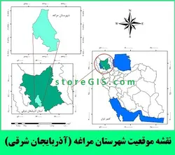 دانلود نقشه موقعیت شهرستان مراغه
