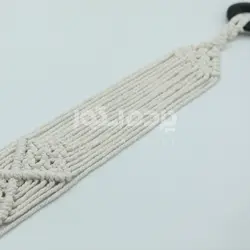 پرده آماده مکرومه تک پنل لوزی (کرم)