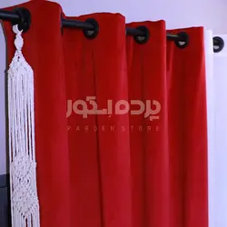 پرده آماده مکرومه تک پنل لوزی (کرم)