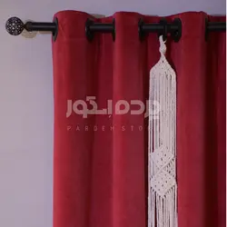 پرده آماده مکرومه تک پنل لوزی (کرم)