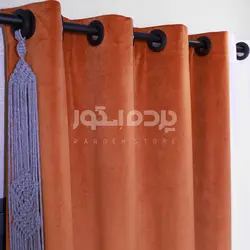 پرده آماده مکرومه تک پنل لوزی طوسی