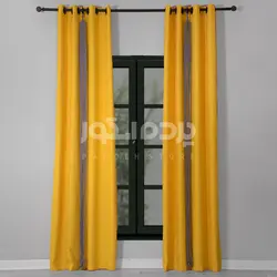 پرده آماده مکرومه تک پنل لوزی طوسی