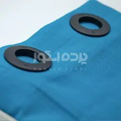 پرده آماده حریر بافت دار آبی