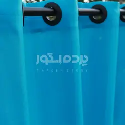 پرده آماده حریر بافت دار آبی