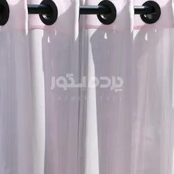 پرده آماده حریر بافت دار صورتی
