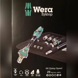 مجموعه آچار جغجغه ای با 26 قطعه ورا مدل Wera 26 Piece Kraftform Zyklop Speed 1/4
