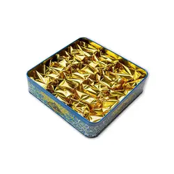 گز لقمه ای ۳۳ درصد پسته جعبه فلزی | گز شاهکار