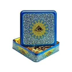 گز لقمه ای ۳۳ درصد پسته جعبه فلزی | گز شاهکار