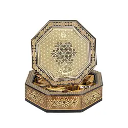 گز لقمه ای ۴۲ درصد پسته جعبه خاتم | گز شاهکار