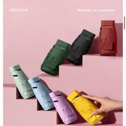 چتر جیبی رنگی ساده با کیف