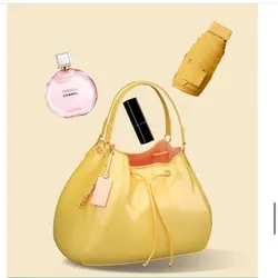 چتر جیبی رنگی ساده با کیف