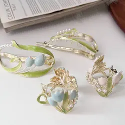 مجموعه گیره چفتی و دم اسبی گل لی لی(zaya)