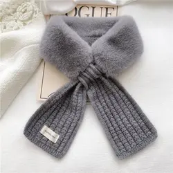 شال گردنی خزدار با دنباله بافت