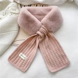 شال گردنی خزدار با دنباله بافت