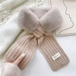 شال گردنی خزدار با دنباله بافت