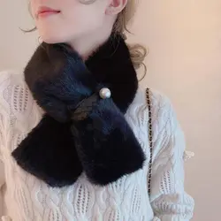 یقه شال تمام خز مرواریددار