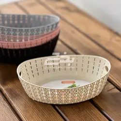 سبد نان و سبزي طرح بافت سايز 1 گلد