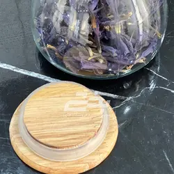 بانکه شیشه ای درب چوبی مدل مارمالاد سایز 2