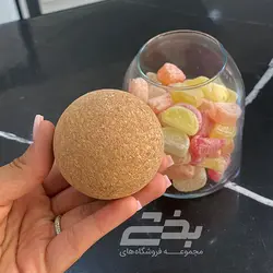 بانکه حبوبات شیشه ای درب چوب پنبه سایز 1 آنسه