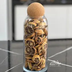 بانکه حبوبات شیشه ای درب چوب پنبه سایز 2 آنسه