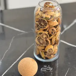 بانکه حبوبات شیشه ای درب چوب پنبه سایز 2 آنسه