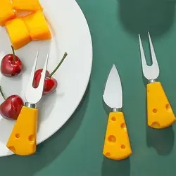 ست کارد صبحانه خوری طرح پنیر مجموعه 6 عددی