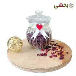 بانکه شیشه ای مدل کدو تنبل پاپیون دار سایز 2