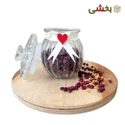 بانکه شیشه ای مدل کدو تنبل پاپیون دار سایز 2