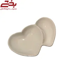 خرما خوری قلبی دوتایی سرامیکی درخشان