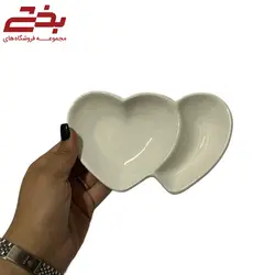 خرما خوری قلبی دوتایی سرامیکی درخشان