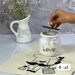بانکه سرامیکی مدل ایلا درب چوبی