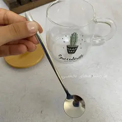 لیوان پیرکس مدل درب چوبی کاکتوس