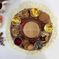 سینی مزه چوبی مدل گرد