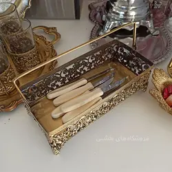 جا کارد و چنگال مدل دسته زنبیلی زمرد