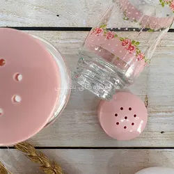 نمک پاش شیشه ای رز بسته 3 عددی