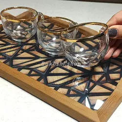 فنجان بلینک مکس مدل تخم مرغی لب طلا بسته 6 عددی کد 78