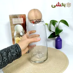 بانکه شیشه ای مدل درب چوبی پاشاسازه
