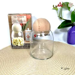 بانکه شیشه ای مدل درب چوبی پاشاسازه